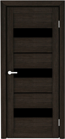 Межкомнатная дверь Тренд Т-7, 900*2000, Лиственница темная, Albero, (стекло черное)