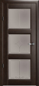 Межкомнатная дверь Эрмитаж-2, 800*2050, Орех, Albero, (стекло матовое галерея)