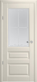 Межкомнатная дверь Эрмитаж-2, 800*2200, Ваниль, Albero, (стекло матовое галерея)