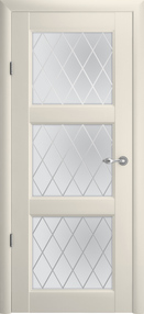 Межкомнатная дверь Эрмитаж-3, 800*2200, Ваниль, Albero, (стекло матовое ромб)