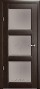 Межкомнатная дверь Эрмитаж-3, 700*2300, Орех, Albero, (стекло матовое бронза галерея)