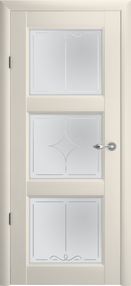 Межкомнатная дверь Эрмитаж-3, 600*2300, Ваниль, Albero, (стекло матовое галерея)