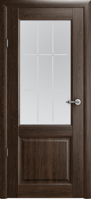 Межкомнатная дверь Эрмитаж-4, 800*2150, Дуб антик, Albero, (стекло Квадро)