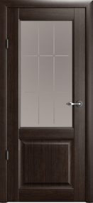 Межкомнатная дверь Эрмитаж-4, 600*2300, Орех, Albero, (стекло Квадро)