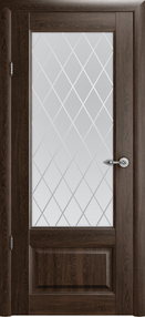Межкомнатная дверь Эрмитаж-1, 900*2300, Дуб антик, Albero, (стекло матовое ромб)