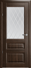Межкомнатная дверь Эрмитаж-2, 600*2300, Дуб антик, Albero, (стекло матовое ромб)