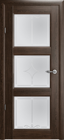 Межкомнатная дверь Эрмитаж-3, 800*2100, Дуб антик, Albero, (стекло матовое галерея)