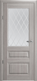 Межкомнатная дверь Эрмитаж-2, 700*2200, Пепельный дуб, Albero, (стекло матовое ромб)