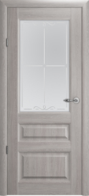 Межкомнатная дверь Эрмитаж-2, 600*2200, Пепельный дуб, Albero, (стекло матовое галерея)