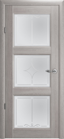 Межкомнатная дверь Эрмитаж-3, 700*2200, Пепельный дуб, Albero, (стекло матовое галерея)