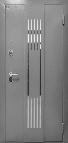 Стальная дверь, МЕДЕЯ-321 (М5), букле серый-филадельфия грей, 960*2050 (Пр), Зеркало, в ком-те с замком, Ретвизан