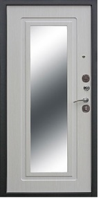 Стальная дверь, Царское зеркало, серебро-белый ясень, 960*2050 (Пр), Зеркало, в комплекте с замком