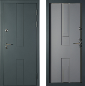 Стальная дверь, Цефей Termo, ral 7035+ муар 7016-силк титан, 880*2050 (Л), в комплекте с замком, Алмаз