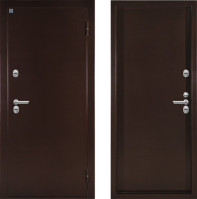 Стальная дверь, Термо-2, медь-медь, 860*2050 (Л), в комплекте с замком, Алмаз
