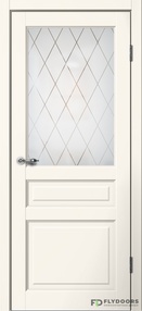 Межкомнатная дверь С03, 900*2000, Ваниль, Сибирь Профиль, (стекло матовое), Английская решётка