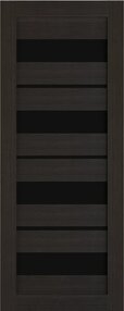 Межкомнатная дверь Техно-15, 600*2000, Орех темный, ДвериСити, (стекло черное)