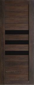 Межкомнатная дверь Техно-7, 600*2000, Шале мореный, ДвериСити, (стекло черное)