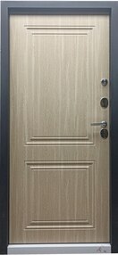 Стальная дверь, Эталон Термо-2, черный муар-венге светлый, 960*2050 (Л), терморазрыв, в комплекте с замком, Эталон