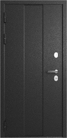 Стальная дверь, Эталон Термо-4, букле черный-астана эш уайт, 960*2050 (Пр), терморазрыв, в комплекте с замком, Эталон