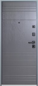 Стальная дверь, Эталон S-1, серый муар-ясень дип графит, 960*2050 (Пр), в комплекте с замком, Эталон