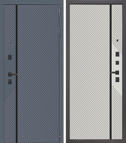 Входная дверь МОДЕРН, графит-ясень серый эмаль, 860*2050 (Пр), в комплекте с замком, Ferroni
