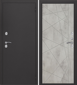 Стальная дверь, Хьюстон, букле темно серый-бетон светлый, 960*2050 (Л), в комплекте с замком, АРГУС