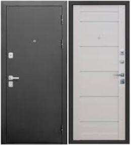 Стальная дверь, 9 см, серебро-лиственница беж. царга, 860*2050 (Л), в комплекте с замком, Ferroni