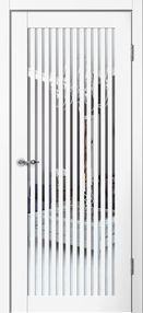 Межкомнатная дверь С07, 800*200, Белый, Сибирь Профиль, (Зеркало)