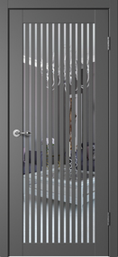 Межкомнатная дверь С07, 700*200, Графит, Сибирь Профиль, (Зеркало)