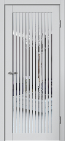 Межкомнатная дверь С07, 800*200, Серебристый, Сибирь Профиль, (Зеркало)