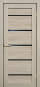 Межкомнатная дверь L26, 700*2000, Ясень, FLYDOORS, (стекло черное)