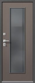 Стальная дверь, Т-2 Premium, антрацит муар-софт ясень грей, 960*2050 (Пр), Стеклопакет 48мм, в ком-те с замком, Центурион