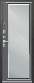 Стальная дверь, LUX-1, графит муар-кашемир графит, 860*2050 (Л), Зеркало, в комплекте с замком, Центурион