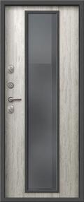 Стальная дверь, Т-1000, антик серебро-дуб полярный, 960*2050 (Л), Стеклопакет, в комплекте с замком, Центурион