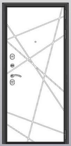 Стальная дверь, ОРФЕЙ-221Внутреннее открывание, бетон темный-силк сноу, 860*2050 (Пр), в комплекте с замком