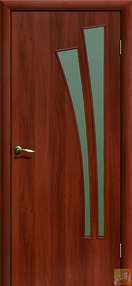 Межкомнатная дверь Лагуна, 700*2000, Итальянский орех, ЛесКом, (стекло матовое)