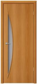 Межкомнатная дверь Луна, 900*2000, Миланский орех, ЛесКом, (стекло матовое)