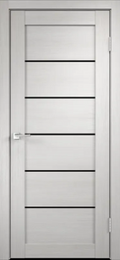 Межкомнатная дверь LINEA 1, 600*2000, Дуб белый, Vell Doris, (стекло черное)