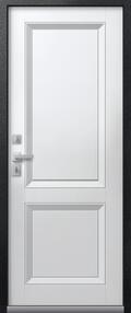Стальная дверь, Т-3 Premium, черный муар/распил графит-кашемир белый, 860*2050 (Пр), в комплекте с замком, Центурион