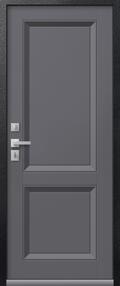 Стальная дверь, Т-3 Premium, черный муар/распил графит-кашемир графит, 860*2050 (Пр), в комплекте с замком, Центурион
