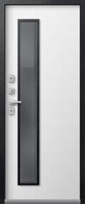 Стальная дверь, Т-20, черный муар-софт ясень белый, 960*2050 (Пр), Стеклопакет , в комплекте с замком, Центурион