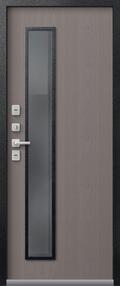 Стальная дверь, Т-20, черный муар-софт ясень грей, 860*2050 (Пр), Стеклопакет , в комплекте с замком, Центурион