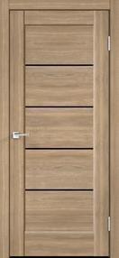 Межкомнатная дверь PREMIER 1, 700*2000, Дуб европейский, Vell Doris, (Лакобель черное)