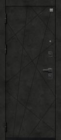 Стальная дверь, V-16, черный муар/бетон темный-бетон светлый, 960*2050 (Л), в комплекте с замком, Центурион