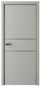 Межкомнатная дверь Схема Эмаль-1 ПГ Эмаль Лайн-3 кромка3 черная, 600*2000, серый, Albero (глухая), замок магнитный