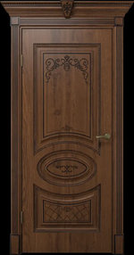 Межкомнатная дверь Вителия, 600*2000, Дуб янтарный патина черная, Vell Doris (глухая)