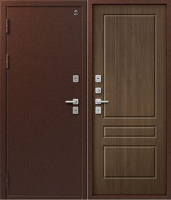 Стальная дверь, Т-6 NEW, медь-миндаль, 960*2050 (Л), в комплекте с замком, Центурион