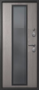 Стальная дверь, Эталон Термо-СП40, букле черный-сандал белый, 960*2050 (Л), стеклопакет, в комплекте с замком, Эталон