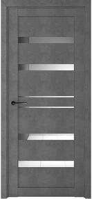 Межкомнатная дверь Дрезден, 600*2000, Бетон темный, Albero, (Зеркало)