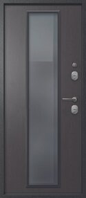 Стальная дверь, Эталон Термо-СП40, букле черный-венге, 960*2050 (Л), стеклопакет, в комплекте с замком, Эталон